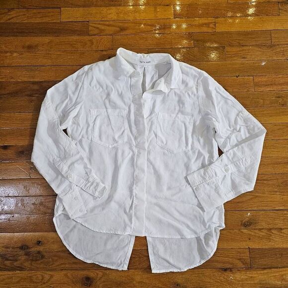 Bella Dahl Women's White Shirt Size Medium Button Up Long Sleeve Top - Picture 1 of 8